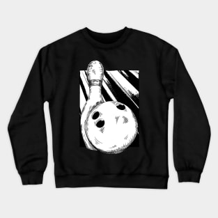 Kegeln Bowling Kugel Handgezeichnet Kegelbahn Crewneck Sweatshirt